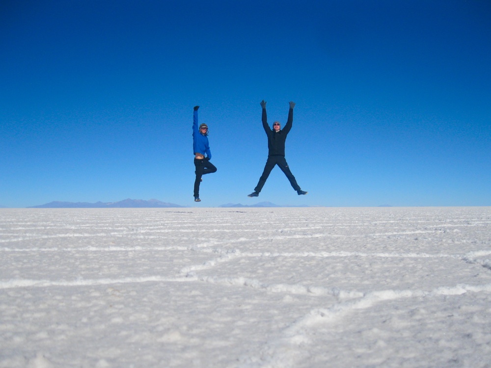 Zab and Sam at the Bolivian Salt Flats